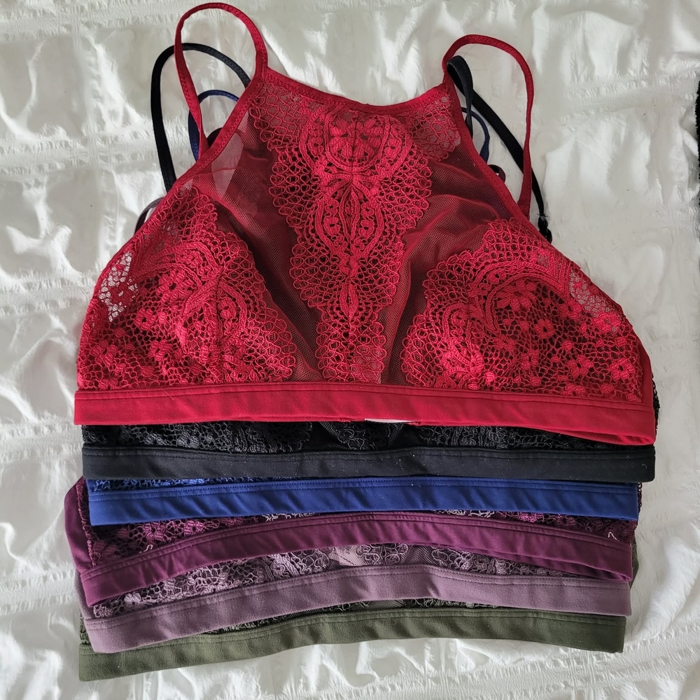 Victoria's Secret Lace Bralette Collection - Red, Black, Blue, Purple, Green